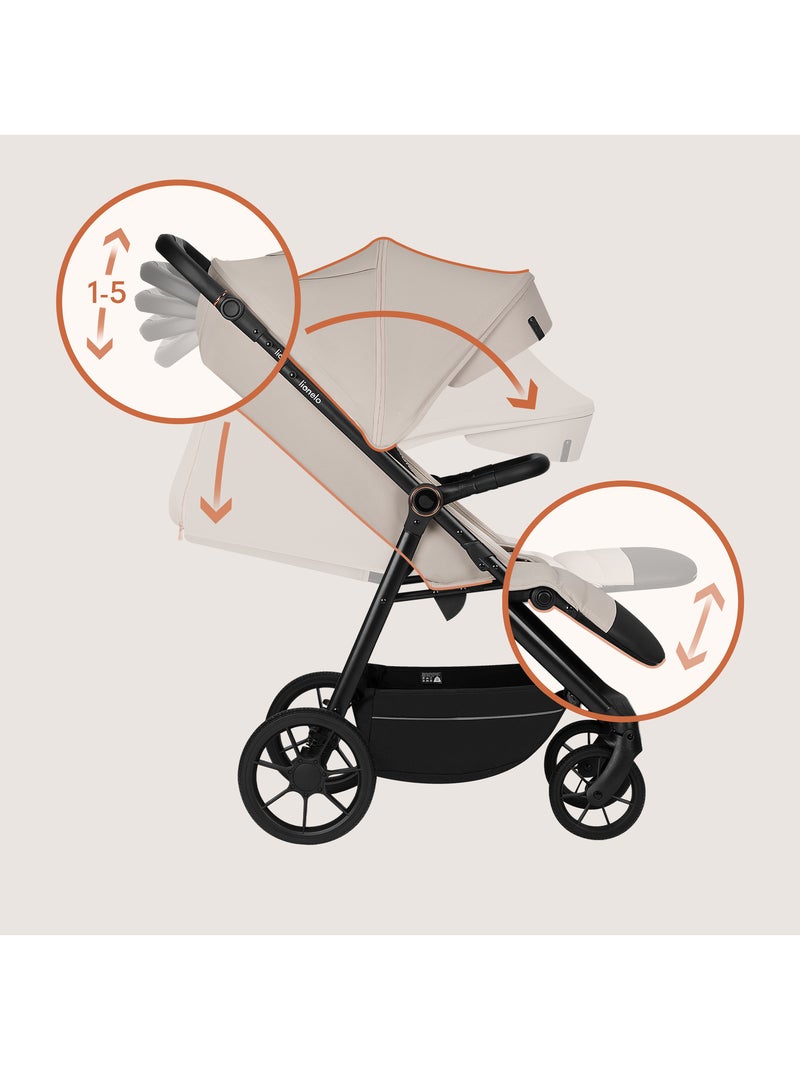 Passeggino LIONELO Iva All-Terrain - Materiale Premium - Fino a 22 kg - Ampio Spazio Beige - Kiabi