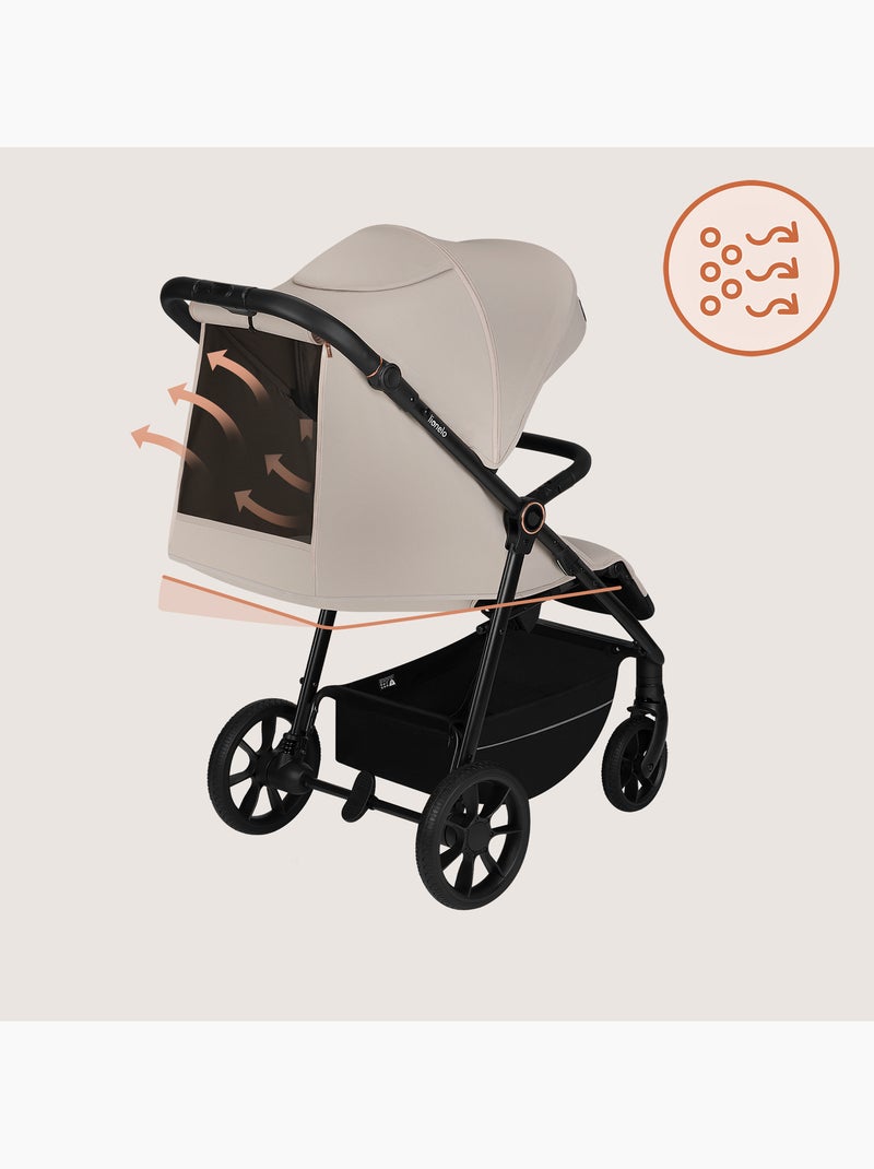 Passeggino LIONELO Iva All-Terrain - Materiale Premium - Fino a 22 kg - Ampio Spazio Beige - Kiabi