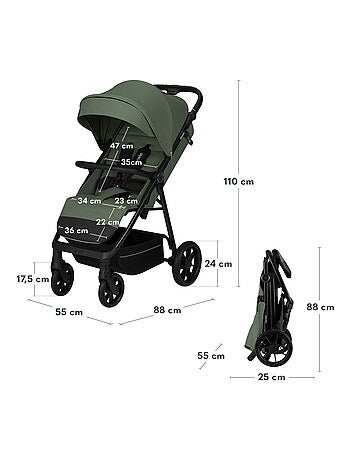 Passeggino LIONELO Iva All-Terrain - Materiale Premium - Fino a 22 kg - Ampio Spazio
