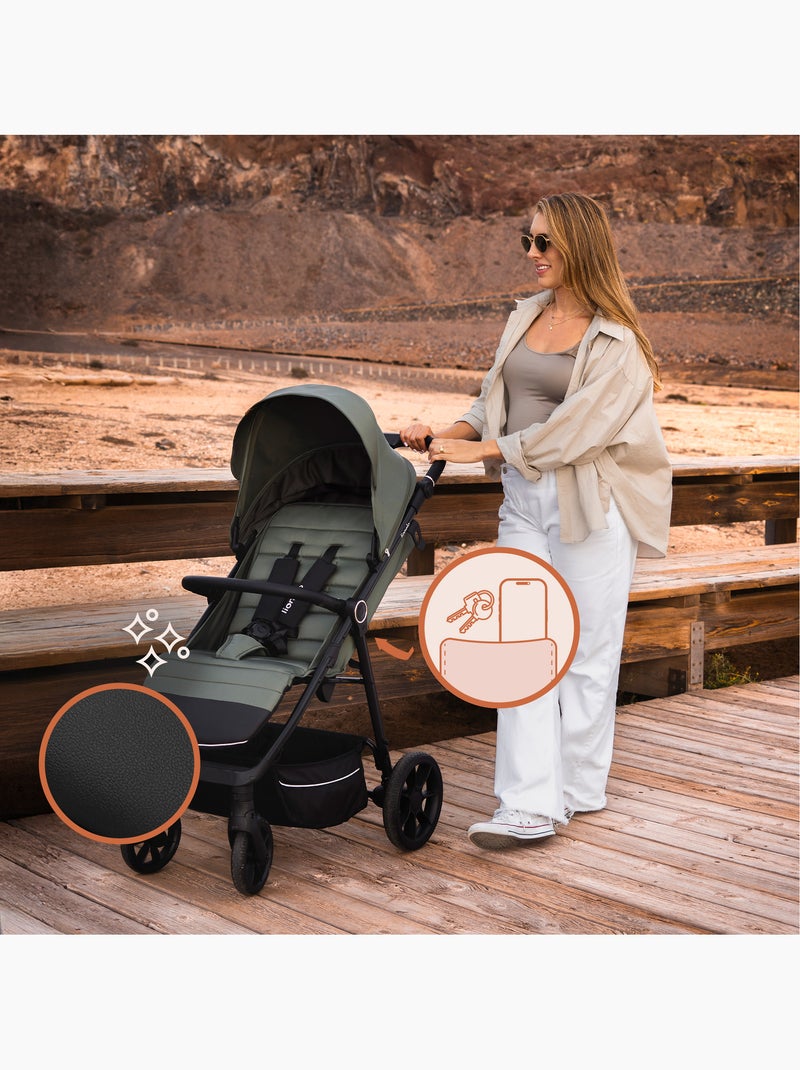 Passeggino LIONELO Iva All-Terrain - Materiale Premium - Fino a 22 kg - Ampio Spazio Verde - Kiabi