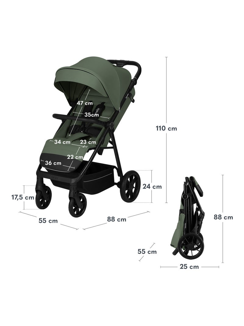 Passeggino LIONELO Iva All-Terrain - Materiale Premium - Fino a 22 kg - Ampio Spazio Verde - Kiabi