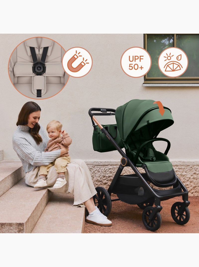 Passeggino LIONELO Layla Trio - Fino a 22 kg - Passeggino, navicella, seggiolino auto e accessori Verde - Kiabi