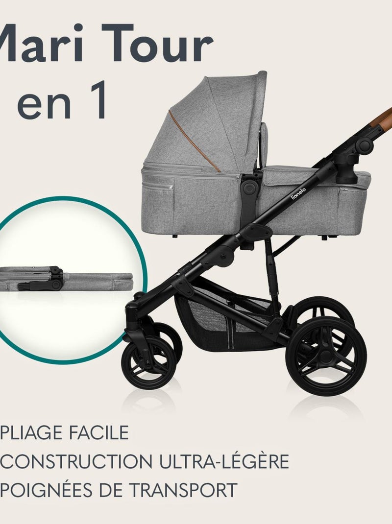 Passeggino Lionelo Mari Tour 2 in 1 - Ruote grandi - Parapioggia e altro ancora Grigio - Kiabi