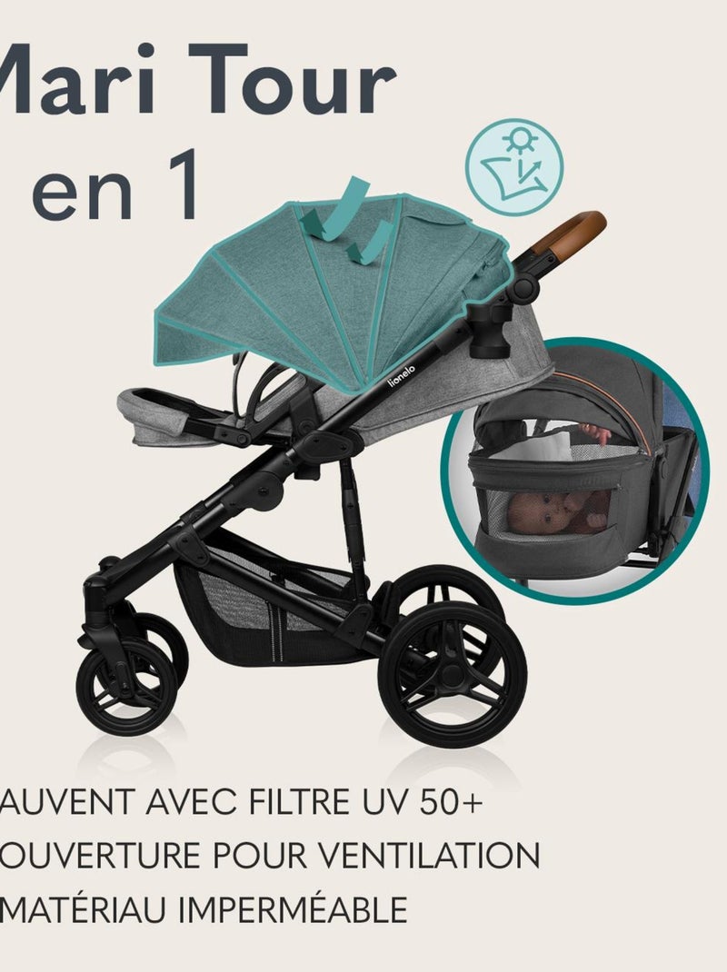 Passeggino Lionelo Mari Tour 2 in 1 - Ruote grandi - Parapioggia e altro ancora Grigio - Kiabi