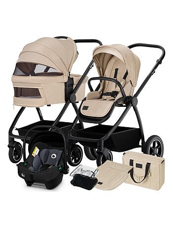 Passeggino LIONELO Meril 3 in 1: passeggino, navicella, seggiolino auto, borsa e accessori