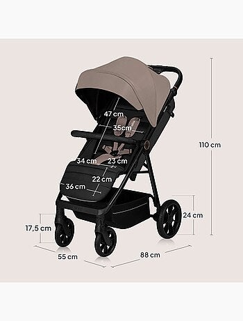 Passeggino LIONELO Mira All-Terrain - Fino a 22 kg - Ampia superficie - Ruote grandi