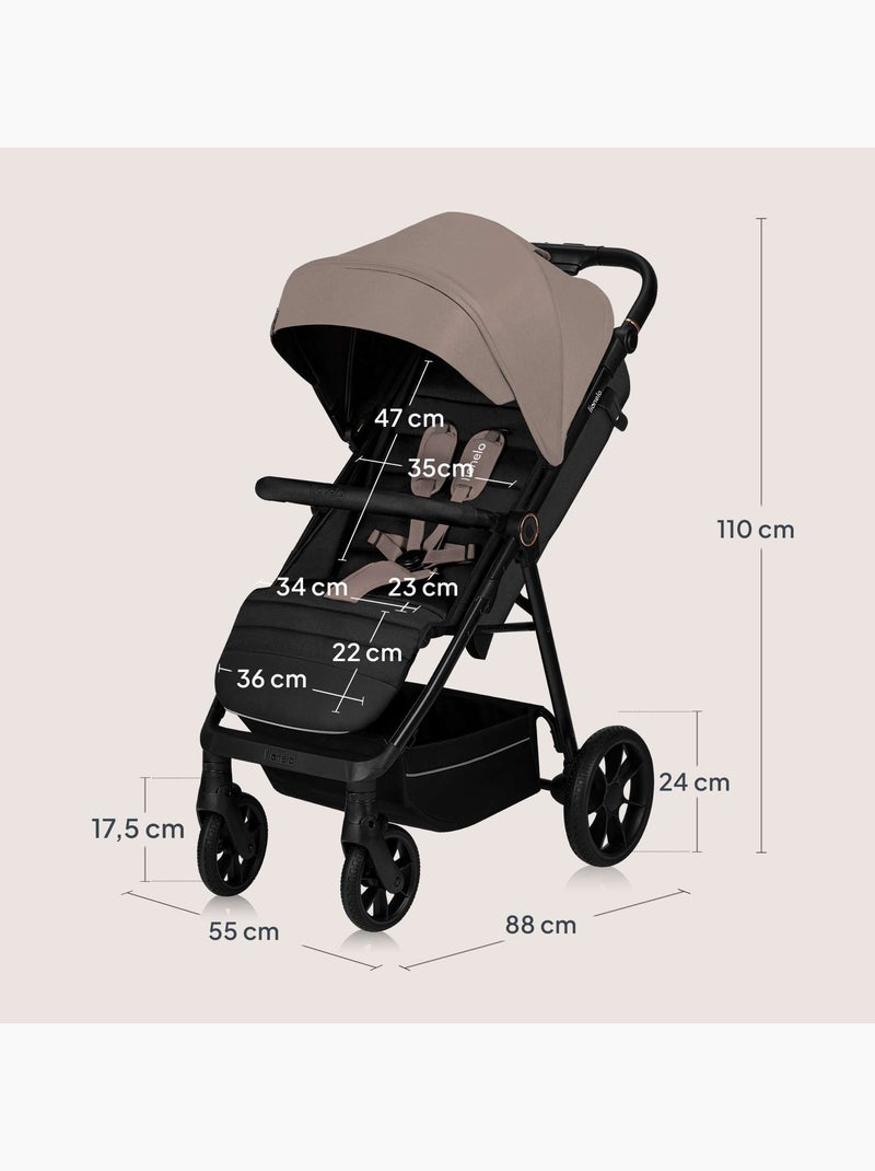 Passeggino LIONELO Mira All-Terrain - Fino a 22 kg - Ampia superficie - Ruote grandi Beige - Kiabi