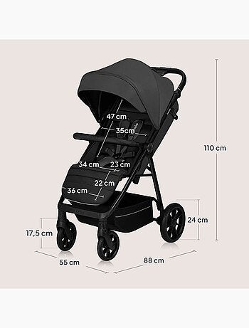 Passeggino LIONELO Mira All-Terrain - Fino a 22 kg - Ampia superficie - Ruote grandi
