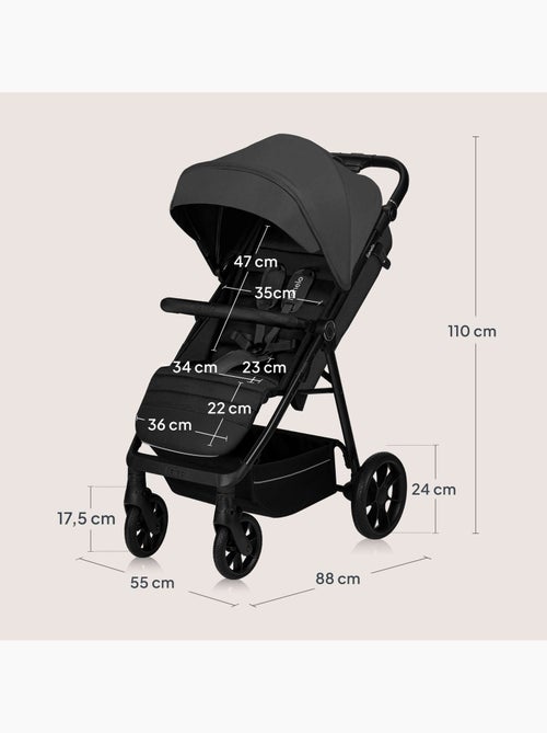 Passeggino LIONELO Mira All-Terrain - Fino a 22 kg - Ampia superficie - Ruote grandi - Kiabi