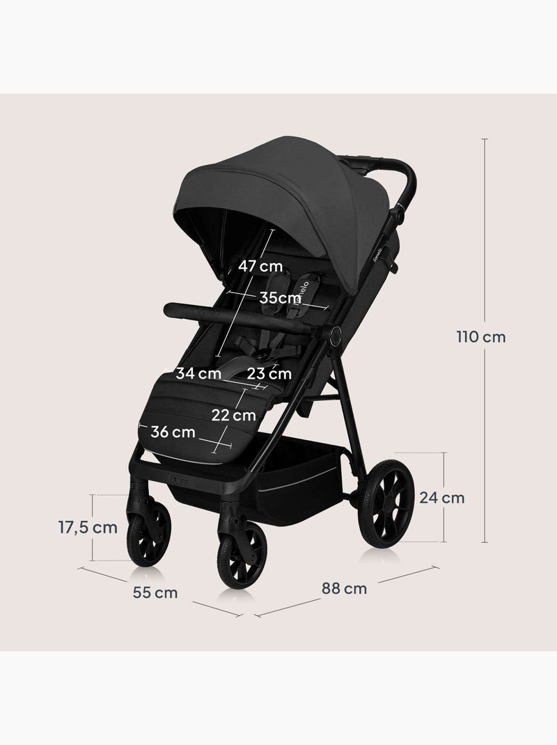 Passeggino LIONELO Mira All-Terrain - Fino a 22 kg - Ampia superficie - Ruote grandi Grigio - Kiabi