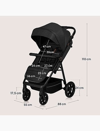 Passeggino LIONELO Mira All-Terrain - Fino a 22 kg - Ampia superficie - Ruote grandi