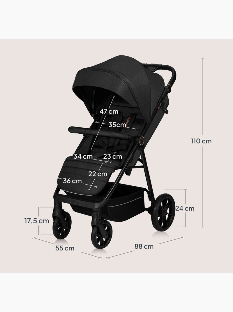 Passeggino LIONELO Mira All-Terrain - Fino a 22 kg - Ampia superficie - Ruote grandi Nero - Kiabi