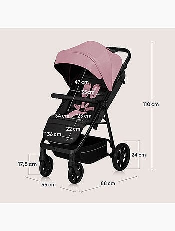Passeggino LIONELO Mira All-Terrain - Fino a 22 kg - Ampia superficie - Ruote grandi