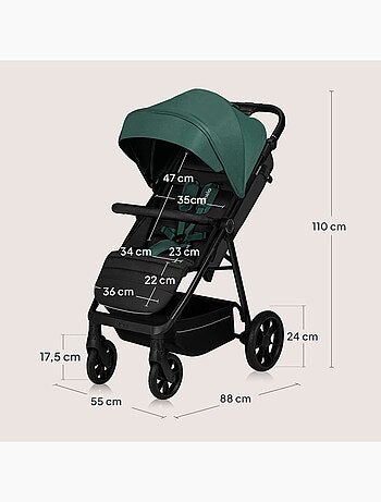 Passeggino LIONELO Mira All-Terrain - Fino a 22 kg - Ampia superficie - Ruote grandi