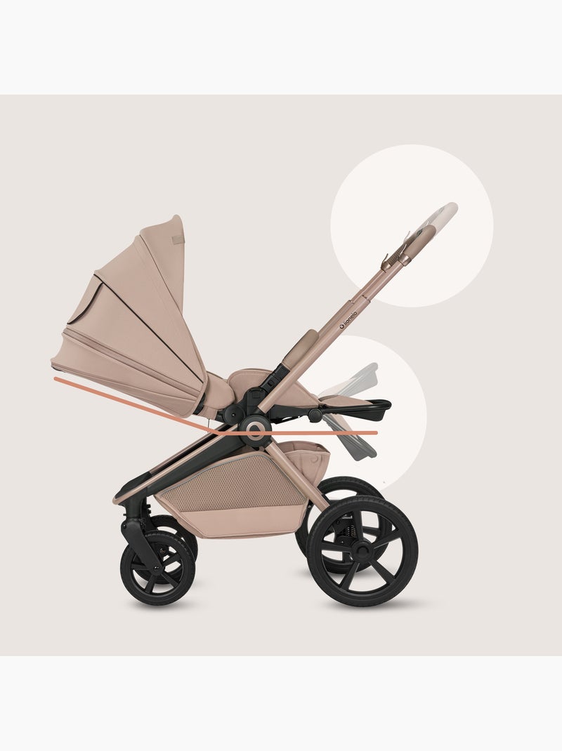 Passeggino multifunzione 3 in 1 Lionelo Freya – Navicella – Seduta e Seggiolino Astrid i-Size Beige - Kiabi