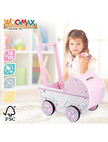 Passeggino per bambole in legno woomax