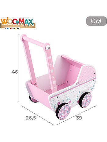 Passeggino per bambole in legno woomax