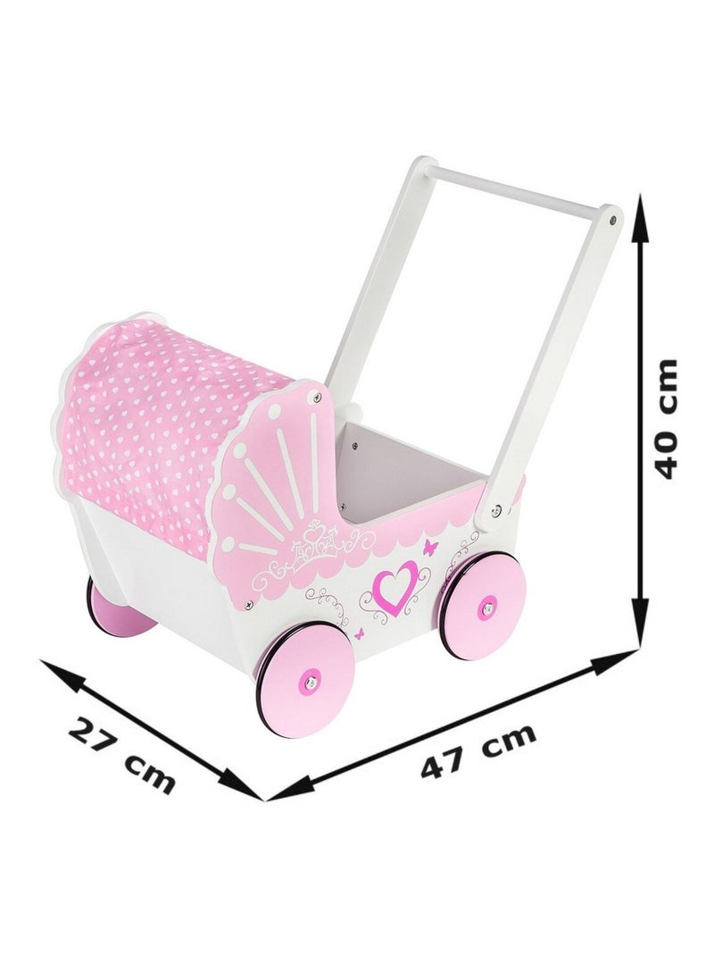 Passeggino per bambole legno rosa primi passi Mamabrum N/D - Kiabi