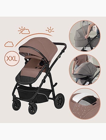 Passeggino trio LIONELO Bianka - Fino a 22 kg - Pacchetto passeggino, navicella, seggiolino auto e a