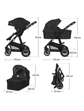 Passeggino trio LIONELO Bianka - Fino a 22 kg - Pacchetto passeggino, navicella, seggiolino auto e a