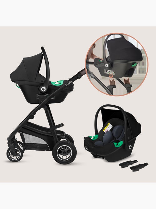 Passeggino Trio LIONELO Bianka - Fino a 22 kg - Pack con navicella, seggiolino auto e accessori - Kiabi