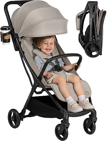 Passeggino ultracompatto LIONELO Agia - Leggero - Fino a 4 anni - Ampio cestino - Chiusura rapida