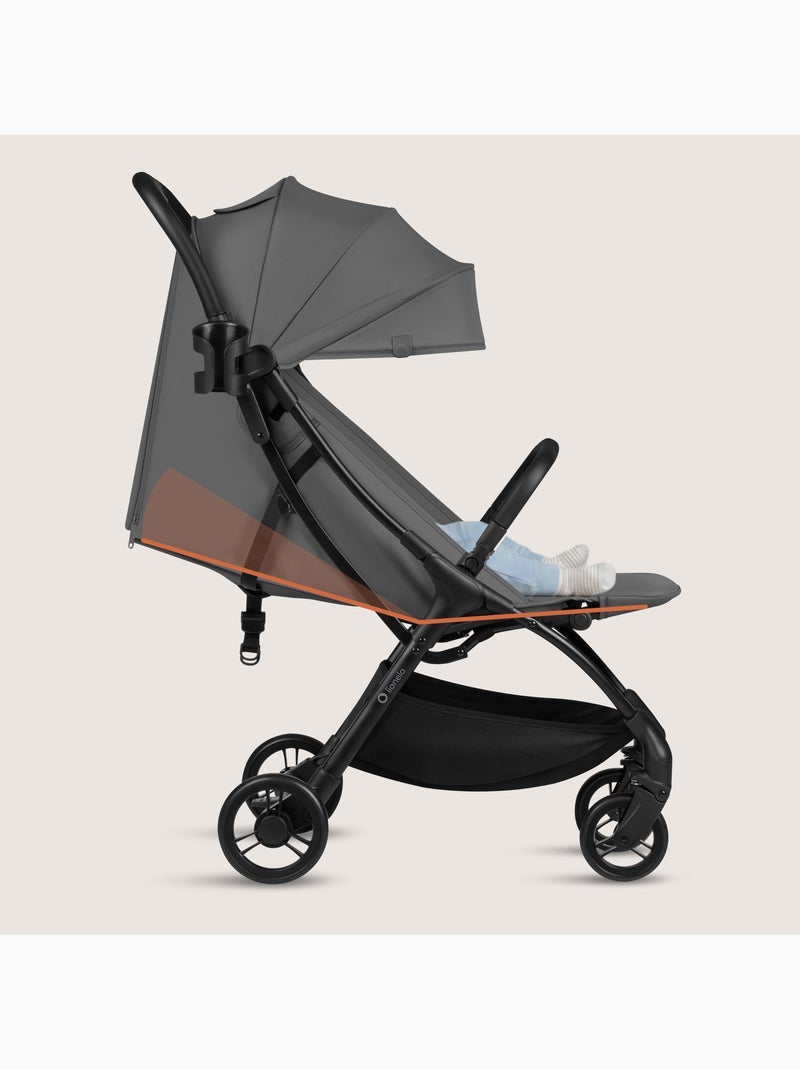 Passeggino ultracompatto LIONELO Agia - Leggero - Fino a 4 anni - Ampio cestino - Chiusura rapida Grigio - Kiabi