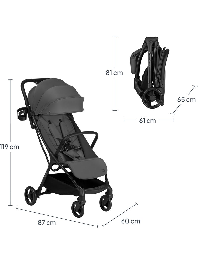 Passeggino ultracompatto LIONELO Agia - Leggero - Fino a 4 anni - Ampio cestino - Chiusura rapida Grigio - Kiabi