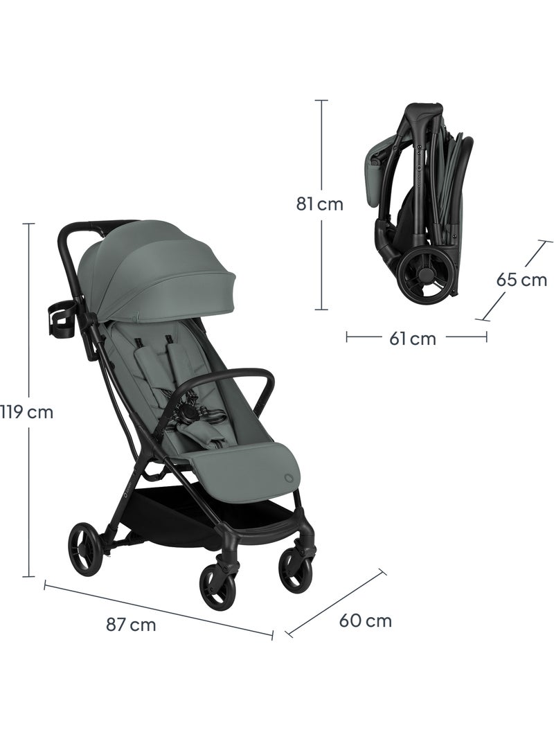 Passeggino ultracompatto LIONELO Agia - Leggero - Fino a 4 anni - Ampio cestino - Chiusura rapida Verde - Kiabi