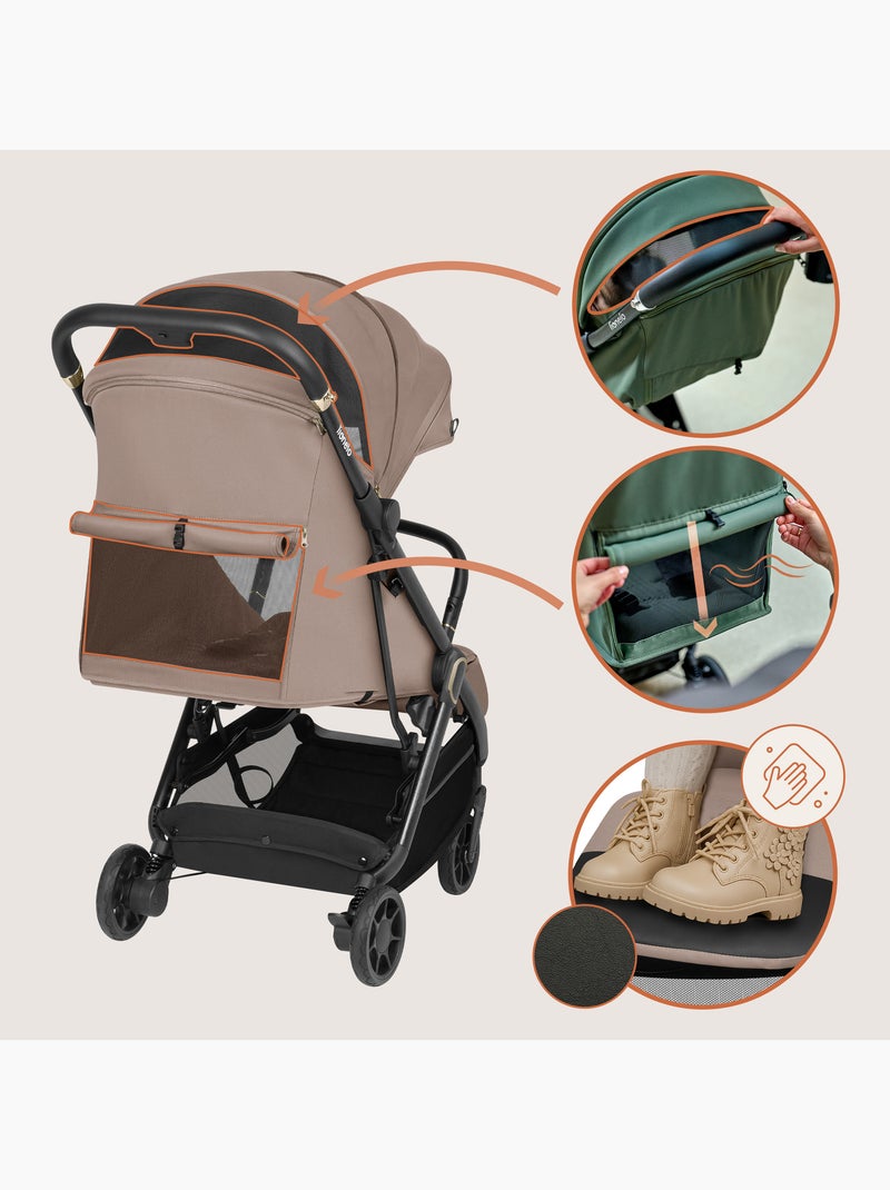 Passeggino ultracompatto LIONELO Bess - Compatibile con l'aereo - Leggero - Chiusura rapida Beige - Kiabi