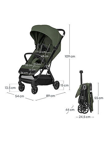 Passeggino ultracompatto LIONELO Bess - Compatibile con l'aereo - Leggero - Chiusura rapida