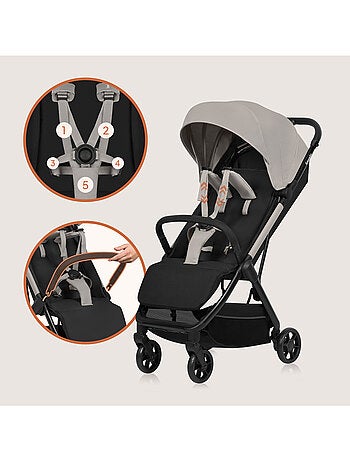 Passeggino ultracompatto LIONELO Julie Air - Compatibile con l'aereo - Leggero - Chiusura rapida