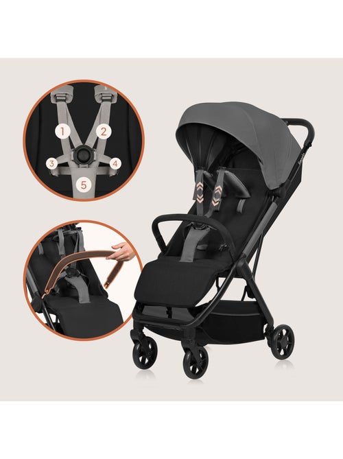 Passeggino ultracompatto LIONELO Julie Air - Compatibile con l'aereo - Leggero - Chiusura rapida - Kiabi