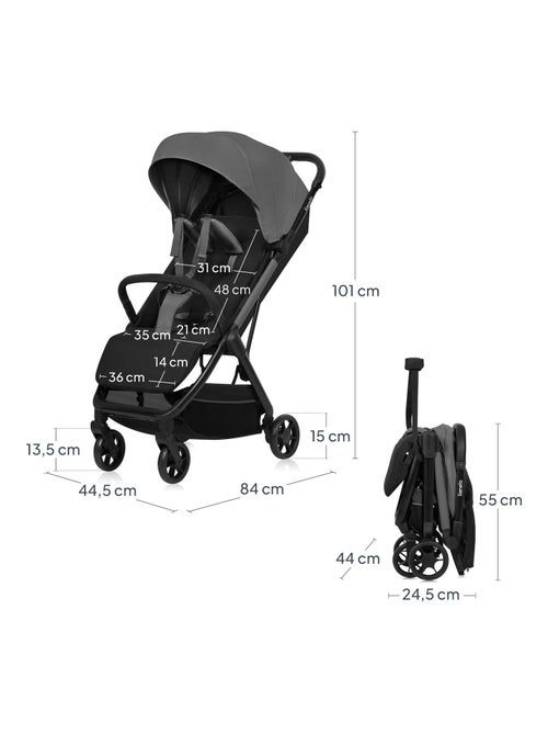 Passeggino ultracompatto LIONELO Julie Air - Compatibile con l'aereo - Leggero - Chiusura rapida - Kiabi