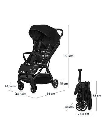 Passeggino ultracompatto LIONELO Julie Air - Compatibile con l'aereo - Leggero - Chiusura rapida