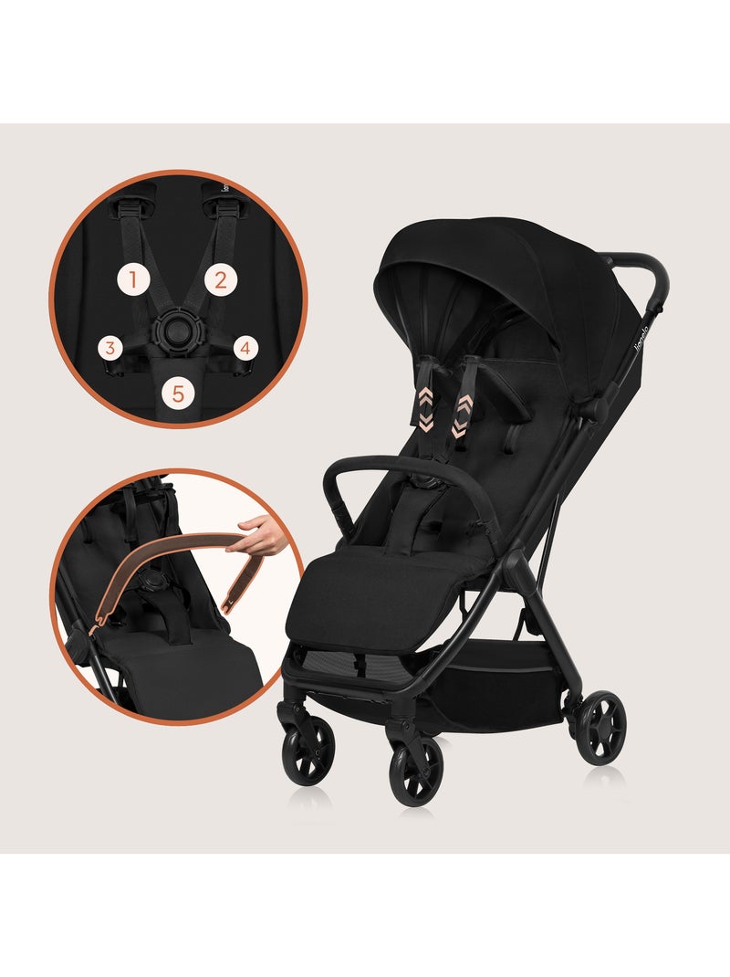 Passeggino ultracompatto LIONELO Julie Air - Compatibile con l'aereo - Leggero - Chiusura rapida Nero - Kiabi