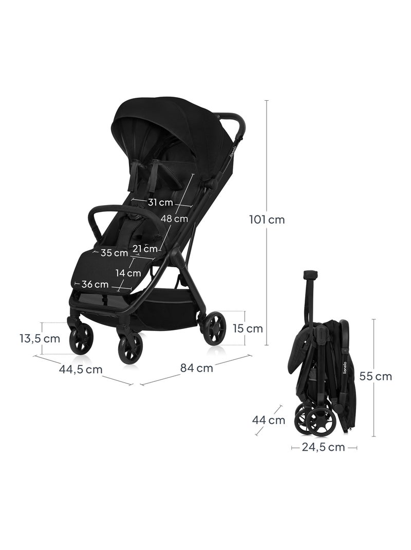 Passeggino ultracompatto LIONELO Julie Air - Compatibile con l'aereo - Leggero - Chiusura rapida Nero - Kiabi