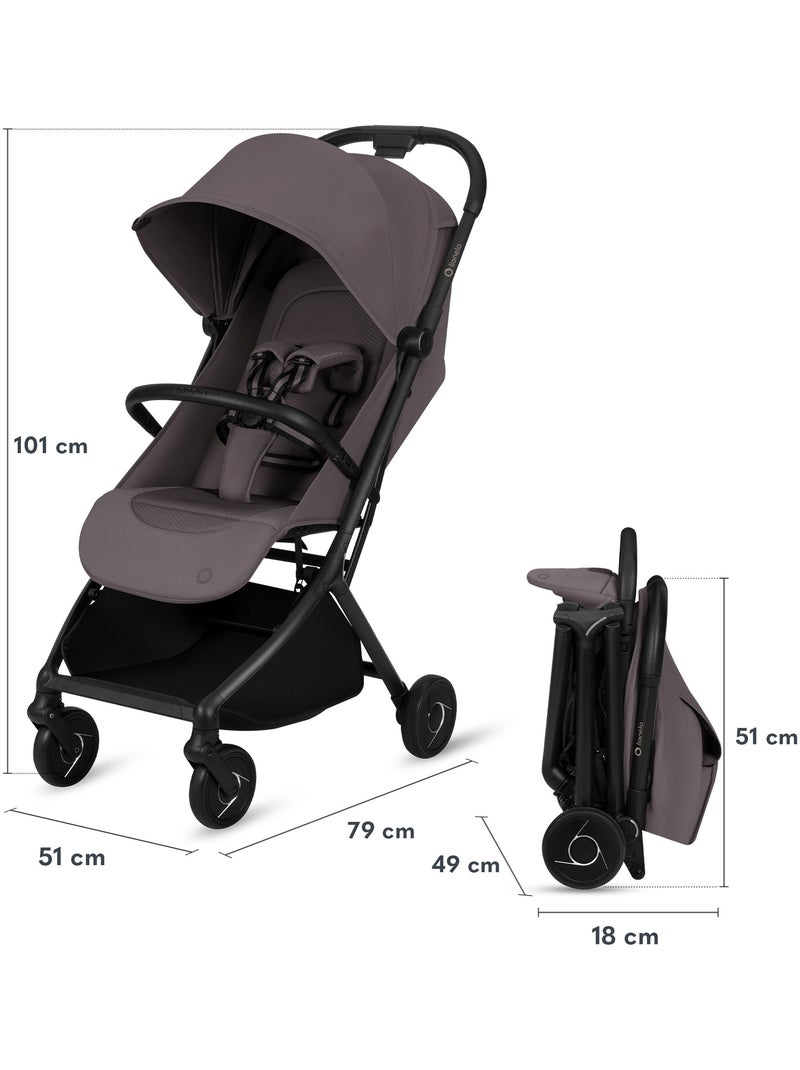 Passeggino ultracompatto LIONELO Sia - Ultraleggero: 5,9 kg - Compatibile con il trasporto aereo Tortora - Kiabi