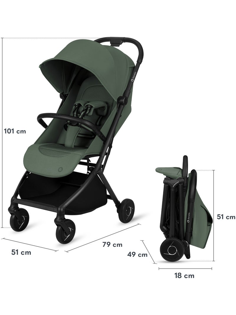 Passeggino ultracompatto LIONELO Sia - Ultraleggero: 5,9 kg - Compatibile con il trasporto aereo Verde - Kiabi