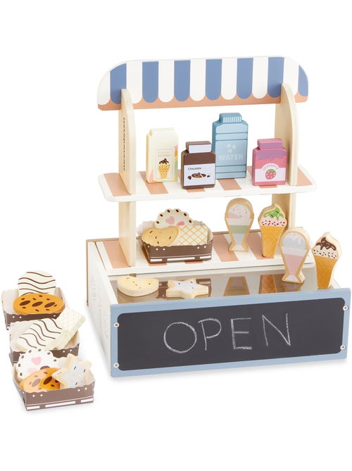 Pasticceria giocattolo legno pieghevole 30x22cm 24 pezzi gelati dolci mamabrum - Kiabi