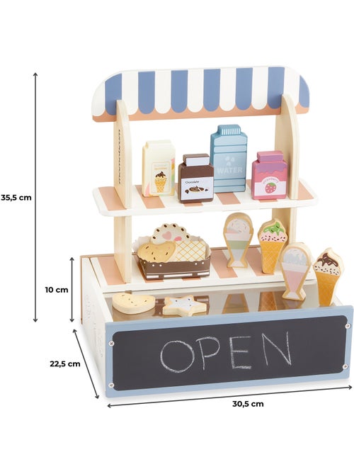 Pasticceria giocattolo legno pieghevole 30x22cm 24 pezzi gelati dolci mamabrum - Kiabi
