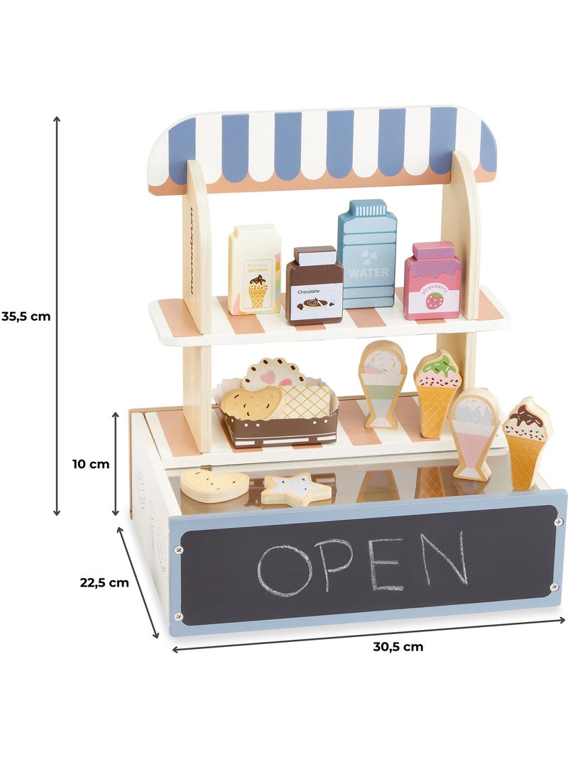 Pasticceria giocattolo legno pieghevole 30x22cm 24 pezzi gelati dolci mamabrum N/D - Kiabi