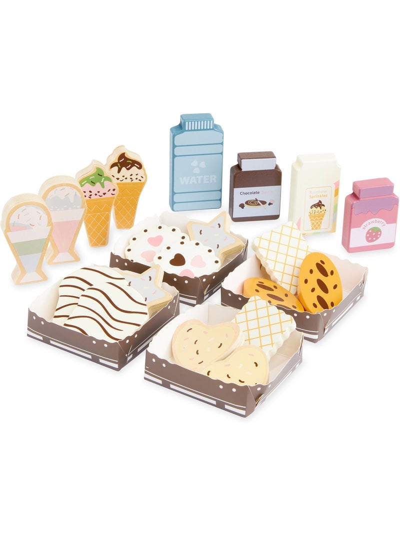 Pasticceria giocattolo legno pieghevole 30x22cm 24 pezzi gelati dolci mamabrum N/D - Kiabi