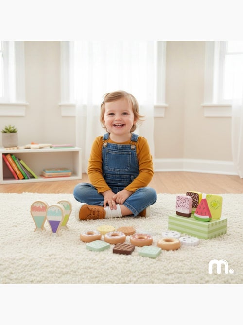 Pasticceria legno bambini espositore 19 pz gelati donut biscotti mamabrum - Kiabi