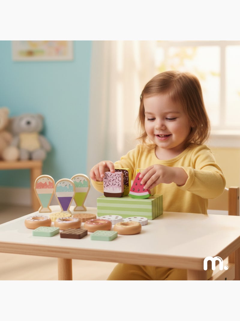 Pasticceria legno bambini espositore 19 pz gelati donut biscotti mamabrum N/D - Kiabi