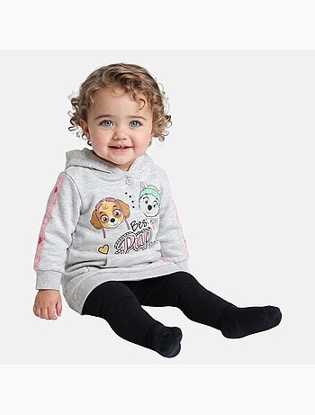 Paw patrol - abito in felpa termica stampata con cappuccio, dal taglio ampio
