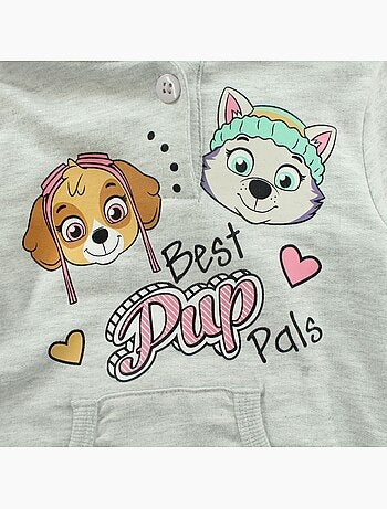 Paw patrol - abito in felpa termica stampata con cappuccio, dal taglio ampio