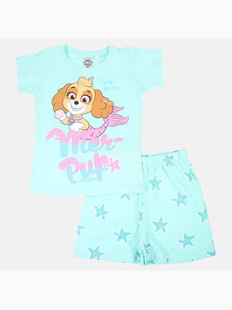 Paw Patrol - Completo maglietta e short bambina Blu - Kiabi