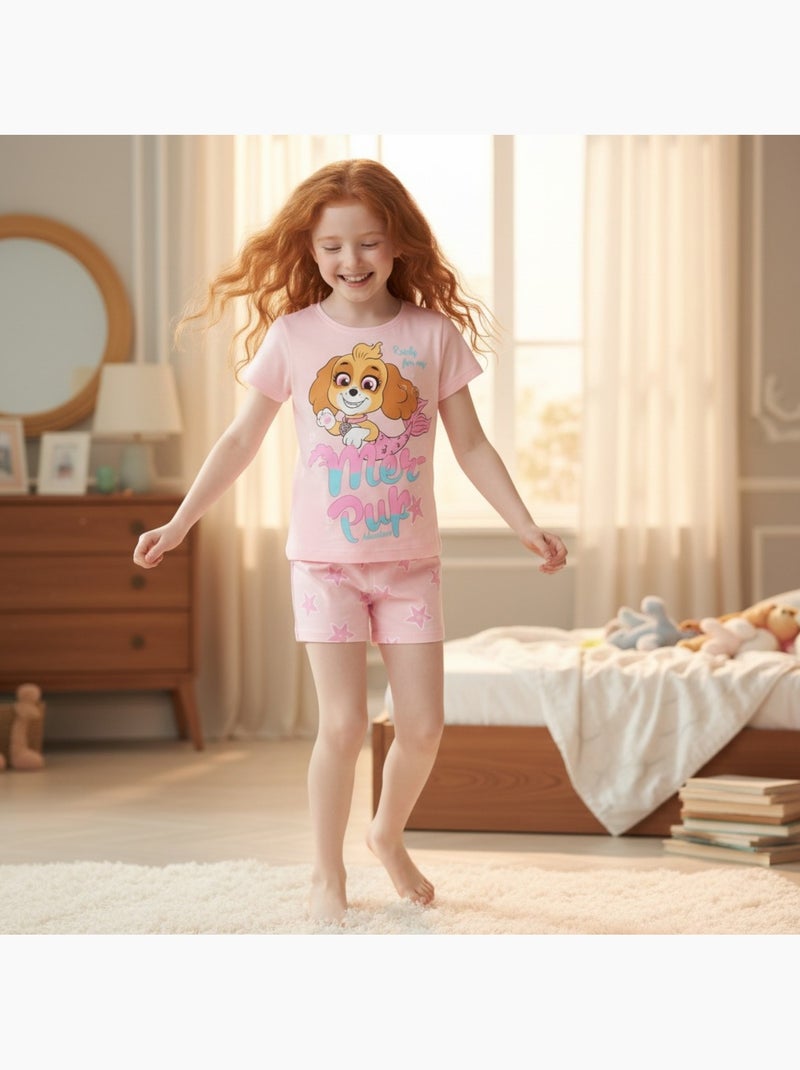 Paw Patrol - Completo maglietta e short bambina Rosa - Kiabi