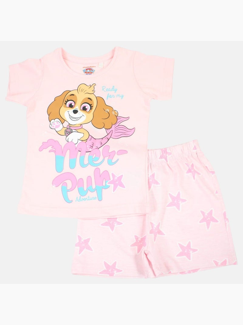 Paw Patrol - Completo maglietta e short bambina Rosa - Kiabi